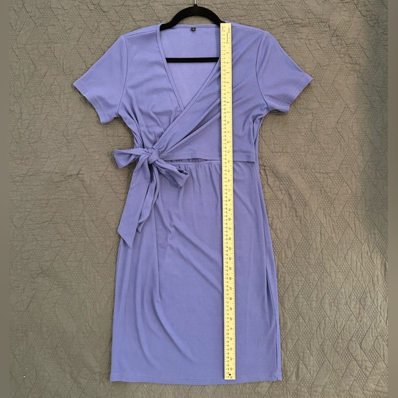 Maternity Dress Short Sleeve Wrap Bodycon Pregnancy Clothes for Baby Shower - Picture 7 of 12